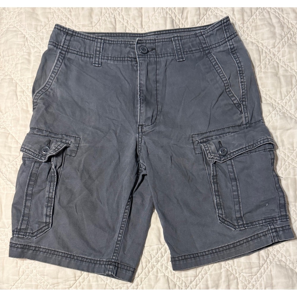 Old Navy Cargo Shorts Mens 28 Gray Cotton Multi Pocket Utility Casual